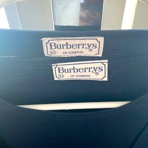 Vintage Burberry navy cami and cardigan set. Minor discolor under armpits.